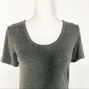 DAILY RITUAL GREY SCOOP NECK SHORT SLEEVE TEE